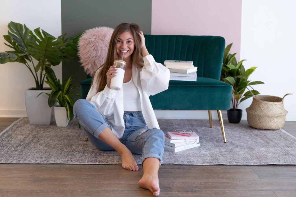 girl sitting on the floor